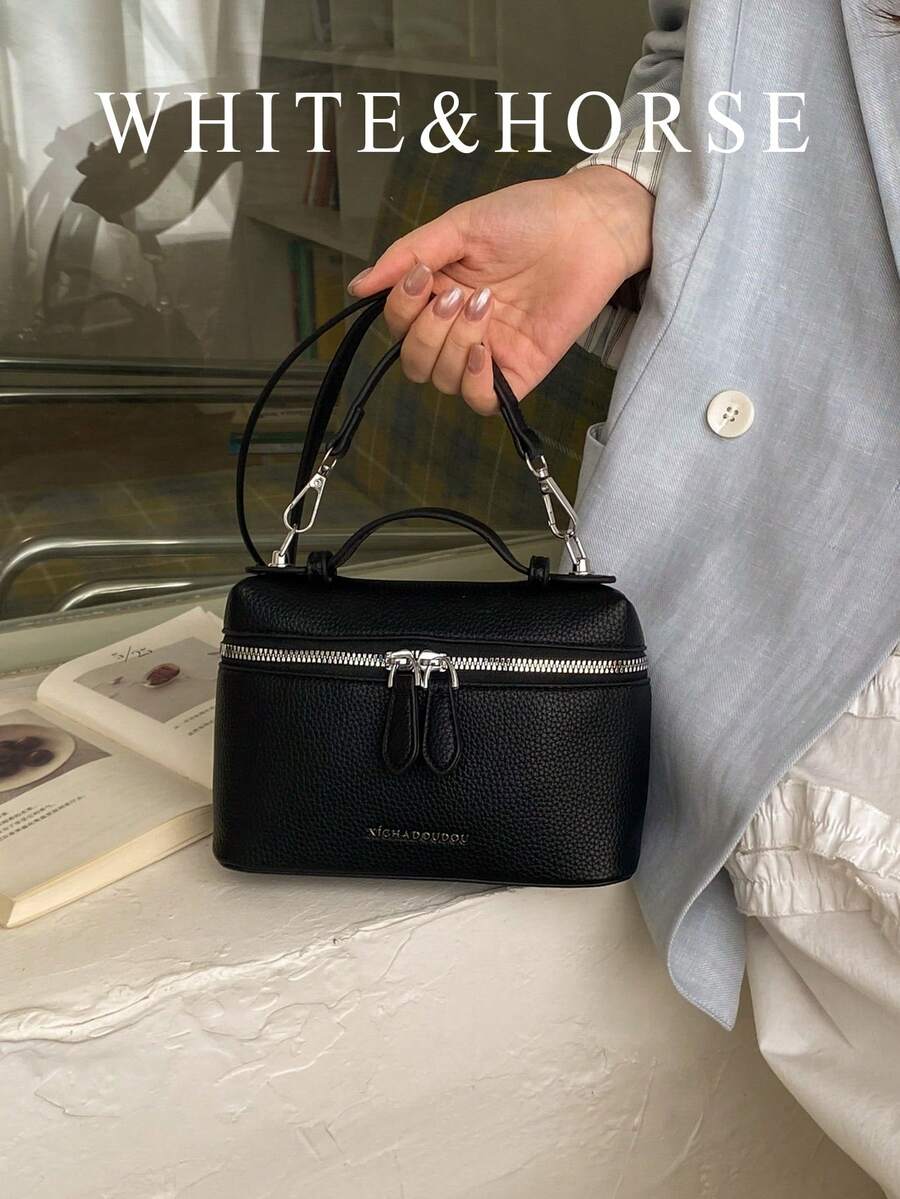 Niche Versatile Handbag For Women, New Arrival Spring Season Elegant Commuter Box Shoulder Crossbody Bag - Black - View 1