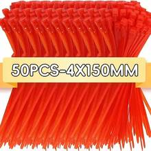 50/100条可拆卸新型尼龙扎带，可重复使用，可调节，自锁式松散拉链扎带，整理器，固定带 - 彩色 - 查看 22