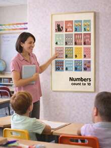 1-10 彩色数字教育海报 - 互动式教室装饰，适合学前班、幼儿园或家庭学习 - 包含可爱的动物、冰淇淋插图 - 生动的数字学习视觉辅助工具 - 非常适合幼儿教育 - 游戏室和教室的完美之选！ - 教室掛畫 - 查看 2