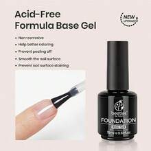 Beetles Top Coat Base Gel & Nail Glue Set-3Pcs No Wipe Top Coat Gel Nail Polish & Base Coat With 9 In 1 Nail Glue Shine Effect Long Lasting Soak Off Uv Light Lamp Diy Nail Gifts For Women & Girls - 3PCS 15ML Base & Top Coat with Blooming Gel - 查看 8
