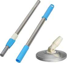 Spin Mop Replacement Handle, 49-Inch 360 Degree Rotating Telescopic Spin Mop Pole Handle And Stainless Steel Mop Disc For Household Floor Cleaning Accessories (Blue) - ColorA - 查看 1