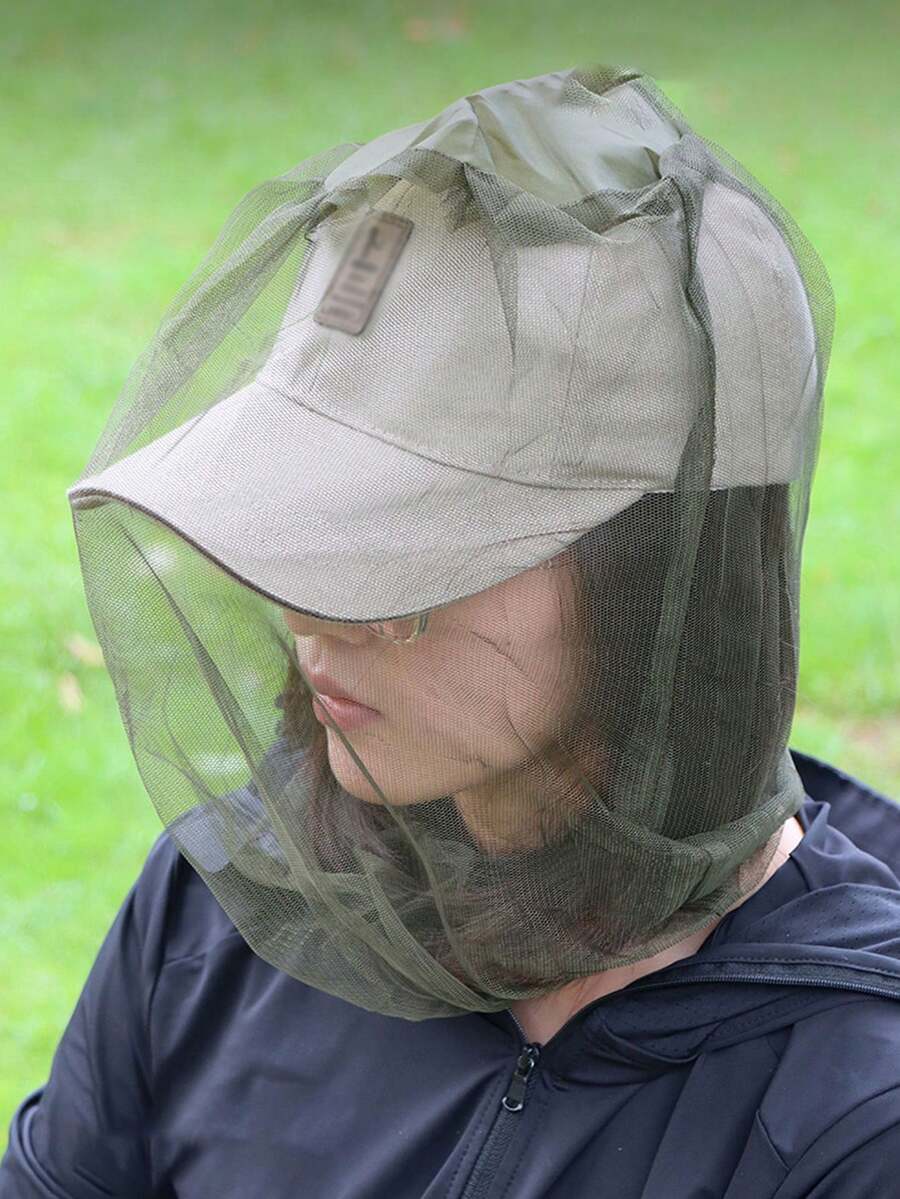 两顶特大号蚊帐,带面罩配件 - 高强度防虫网,细密网眼有效防虫,兼容帽子/头套,适合钓鱼、狩猎、户外夜钓,防虫防蚊帽,防晒帽,男女通用防蜂帽,透气遮阳帽 - 多色 - 查看 1