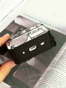 1pc Black TPU Mirror Graffiti Heart Earphone Protective Case, Compatible With Apple Pro 1/2/3 Bluetooth Wireless Earphones, Anti-Drop - Multicolor - View 4