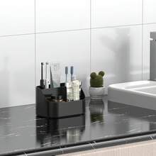 Countertop Toothbrush Holders For Bathrooms, Plastic Toothpaste And Electric Tooth Brush Holder Storage Caddy Stand For Shower, 5 Slots Cute Kids Bathroom Counter Organizer For Vanity, White - 黑色 - 查看 7
