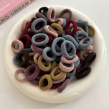50pcs/100pcs Non-Damaging Hair Ties, Seamless Small Elastic Bands, Pastel Color Mini Hair Scrunchies, Stretchy Simple Hair Accessories,Festival,Party - Multicolor - View 16