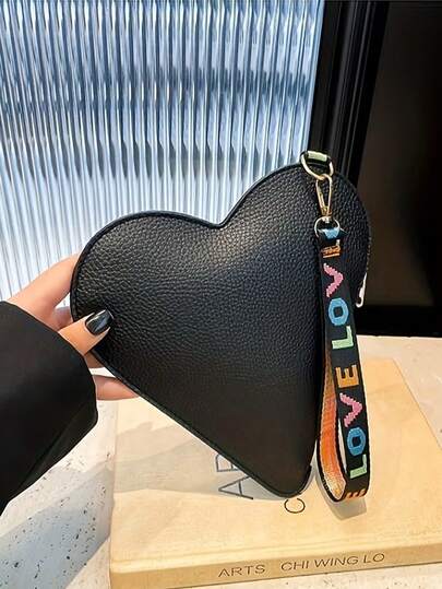 Miniaturowa saszetka w kształcie serca, portmonetka na szminkę i monety, spersonalizowana mała kopertówka w kształcie serca, organizer na biżuterię i akcesoria, etui na telefon, prezent na Walentynki i Dzień Matki, saszetka na akcesoria, torebka na upominki ślubne