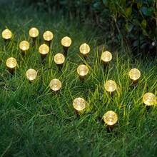 Conjunto de 1 Cordão de Luzes Solares para Exterior, com 8 Modos de Iluminação, Mini Lâmpadas Globo para Caminho, Alimentado por Energia Solar, Ideal para Decoração de Jardim, Passarela, Pátio, Paisagismo, Gramado, Quintal, Festas, Casamentos e Eventos Decorativos. - Luzes solares - Ver 3