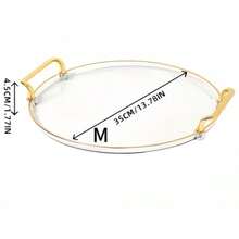 Khay đựng đồ dùng phòng tắm cao cấp, viền vàng, làm tăng thêm vẻ sang trọng cho nghi thức tắm. - Trong suốt với viền vàng - Xem 8