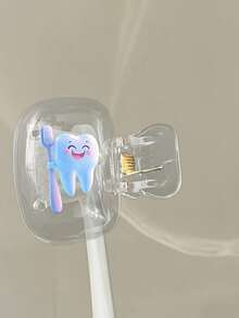 Bộ đựng bàn chải đánh răng 2D Flat, Tooth Guardian, thiết kế dễ thương, thích hợp mang theo khi đi du lịch và ở nhà, có nắp trong suốt, nhỏ gọn và di động, bảo vệ đầu bàn chải, có hai lỗ thoát nước và thông gió, lý tưởng cho gia đình, ký túc xá và khi di chuyển | Giá đỡ đầu bàn chải dễ thương để sắp xếp phòng tắm, lý tưởng cho gia đình và ký túc xá. - Nhiều màu - Xem 12