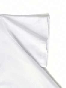 条纹橄榄绿撞色图案T恤，女士休闲圆领短袖简约T恤，夏季度假沙滩装 - 彩色 - 查看 5