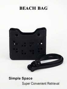 EVA防水橡胶沙滩包，便携式手提包，适用于户外运动、旅行、乘船游泳，可拆卸手柄 - 黑色 - 查看 5