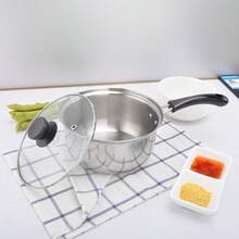 Nồi nấu sữa bằng thép không gỉ dày dặn, dùng trong gia đình, hâm nóng thức ăn, đun sữa, nấu mì, hấp mini, nấu canh, nấu mì ăn liền. - Xem 5