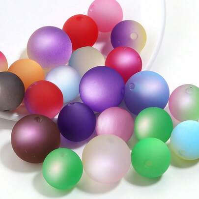 Hạt nhựa mờ hình mắt mèo 16/20mm, hạt có lỗ thẳng, dây đeo điện thoại, bút đính hạt, phụ kiện trang sức.