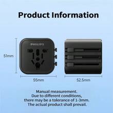 PHILIPS Phích cắm chuyển đổi đa năng, bộ chuyển đổi ổ cắm nhiều quốc gia, hỗ trợ các tiêu chuẩn của Mỹ/EU/Anh/Úc/Nhật Bản. Cần thiết cho du lịch và học tập ở nước ngoài. - Nhiều màu sắc và thông số kỹ thuật khác nhau - Xem 9