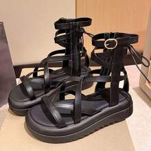 Women Flat Sandals - Black - View 2