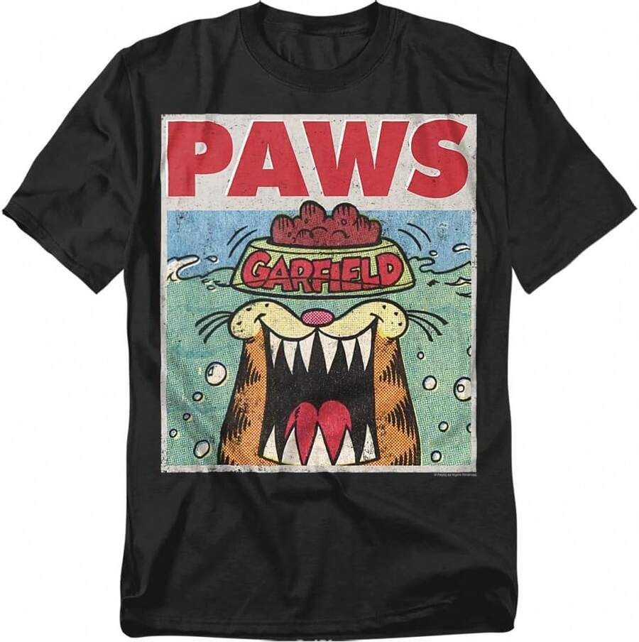 Camiseta de parodia de Paws Jaws de Popfunk - Negro - Ver 1
