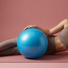1pc Anti-Burst Yoga Ball, PVC Material, Fitness Balance Ball For Pregnancy, Adult Weight Loss & Shaping Core Training, Non-Slip & Thick Design, Suitable For Home, Office Pilates Fitness, Easy To Inflate/Deflate/Store, Multi-Color Unisex, Yoga Ball, Fitness Ball, Balance Ball, Pregnancy Ball, Labor Ball, Anti-Burst Yoga Ball, Pilates Ball, Core Training Ball, Home Fitness Ball, Office Fitness Ball - Random Color - View 3