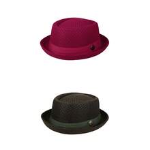 Rofusn 2 Pcs Mesh Pork Pie Straw Hat For Men Summer 1920S Costume Party Cap Fedora Dad Bowler Flat Top - C - View 16