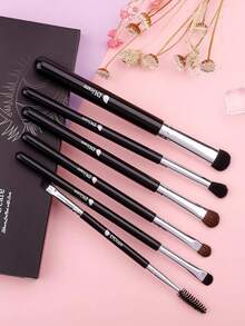 DUcare 6 Pieces Portable Eye Makeup Brushes, Travel Makeup Brush Set, Concealer Brush, Eye Shadow Brush, Eyebrow Brush, Blending Brush, Multifunctional Beauty Tool Set - Black - View 9