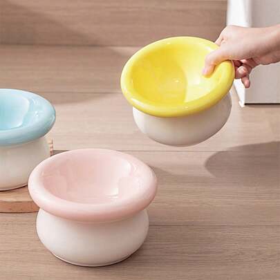 shuo ni mao yi High Footed Ceramic Cat Bowl Pet Food Bowl Water Bowl Cervical Spine Dog Cat Anti Blackening Protection Chin Protection And Anti Overturning