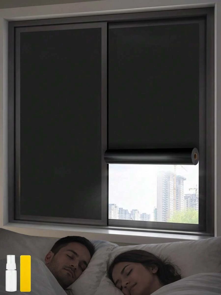 1 Gulungan Film Privasi Jendela Hitam, Perlindungan dari Pandangan yang Mengintip, Film Jendela Privasi, Film Jendela Penghalang Cahaya dengan Perlindungan UV, Cocok untuk Jendela Dalam Ruangan, Rumah, Kantor, Dapur