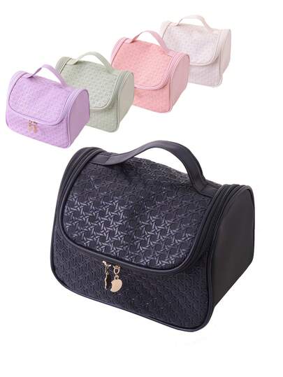 1pc PU House Shaped Makeup Bag, Portable Waterproof Travel Organizer Pouch, Large Capacity Toiletry Bag For Women