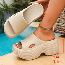 Sandal Wanita Sol Tebal Terbaru 2026, Sandal Dalam Ruangan Anti Selip dan Tahan Bau untuk Musim Panas - Khaki - View 6