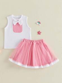 Baby Girls Tank Top Co-Ords - 粉色 - 查看 1