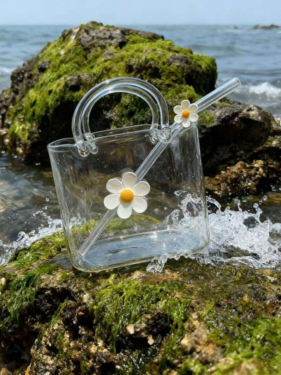 1pc High-Quality Handbag With Large Capacity Transparent Glass Cup, Suitable For Bars, Wine And Cocktail - Multicolor - View 1