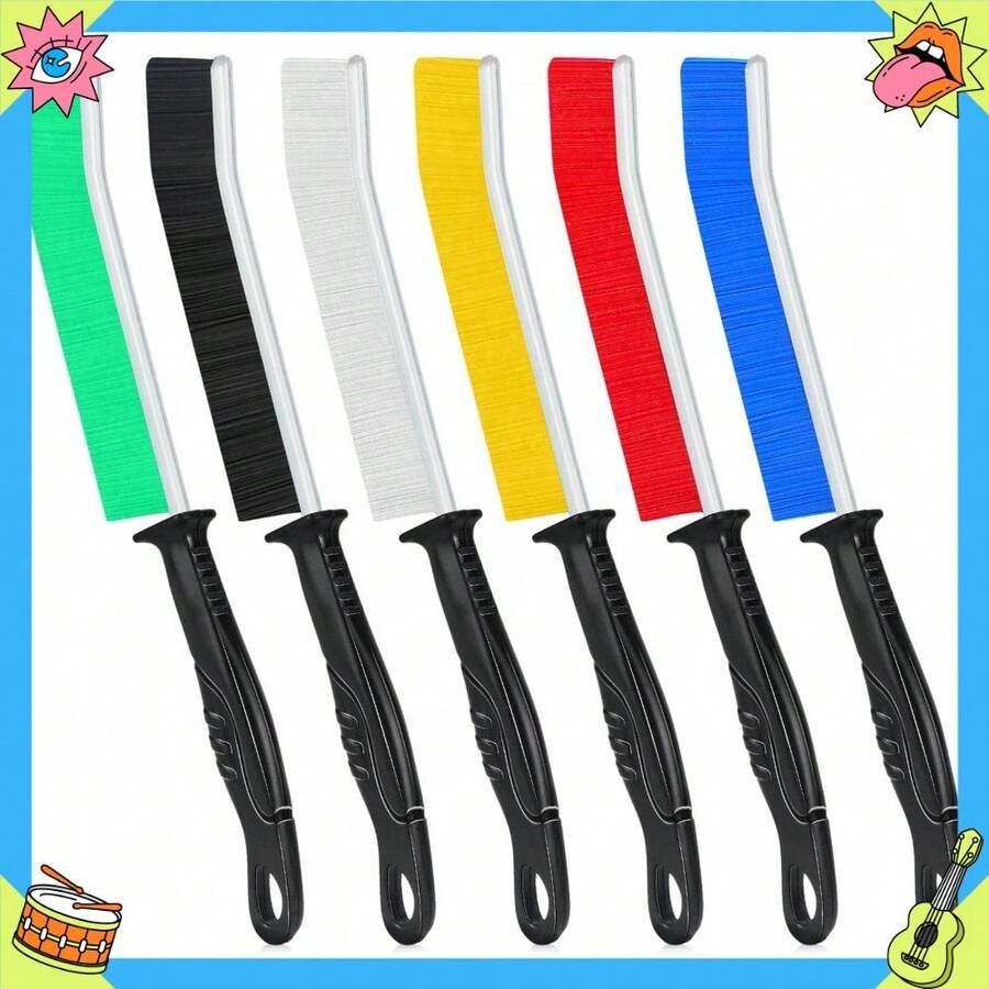 Crevice Cleaning Brush, 6Pcs Hard Bristle Multifunctional Gap Cleaning Brush Tool, Bathroom Gap Brush For Deep Cleaning Kitchen,Grout, Sink, Corners, Tight Spaces-Black - Colors - View 1