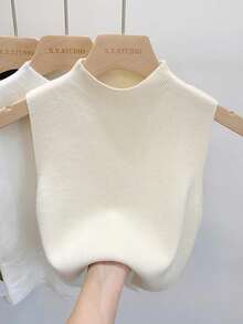 Women Knit Tops - Apricot - View 2