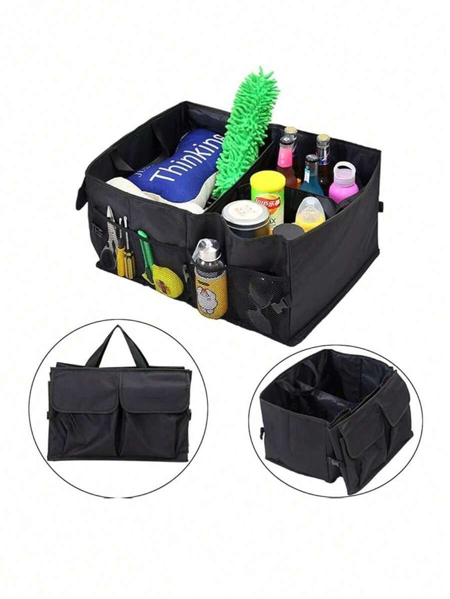 Multipurpose Car Trunk Organizer: Foldable, Durable, And Waterproof Storage Bag For SUVs, Back Seats, And More. - A - View 1