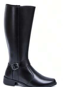 Women's Riding Boot, High Shaft, Quilted, Padded, Premium PU Leather, Casual, Winter - 黑色 - 查看 2