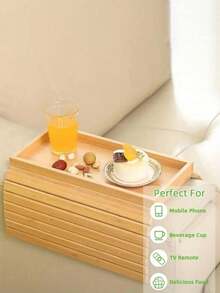 1PC Bamboo Sofa Armrest Tray, Old Sofa Armrest Tray, Folding Remote Control Storage Sofa Armrest Tray. - 彩色 - 查看 8