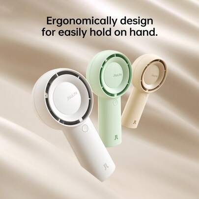  JISULIFE 便携式手持涡轮风扇，4000mAh USB 可充电迷你风扇，5 档风速，16 小时制冷时间，适合旅行、户外活动和节日使用。