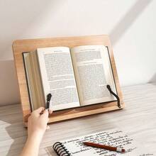 8-stufiger einstellbarer Holz-Leseständer | Ergonomischer Vintage Buchständer - Faltbarer Tischhalter mit hochelastischer Klemme, geeignet für Bücher, Laptops, Tablets und Zeichnen - Verschiedenfarbig - Übersicht 8