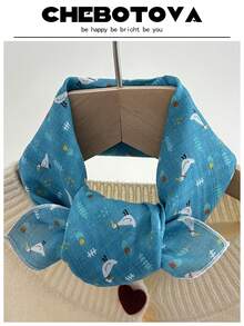 1pc Women Spring/Summer New Soft Silk Feeling Bohemian Small Square Scarf, Skin-Friendly, Versatile Floral Print Neckerchief, Headband For Dress - Multicolor - View 29