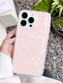 1pc 1pc Romantic Lace Pattern Soft Transparent Airbag Phone Case, Compatible With IPhone 11/12/13/14/15/16 Pro Max Iphone 17 Pro Max Case - 彩色 - 查看 3