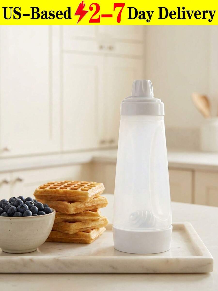 [Delivery Within 2-7 Days In The United States]1PC Pancake Batter Dispenser With Whisk Ball & Stand Base - Easy To Operate, User-Friendly, Time-Saving, Durable, Large Capacity, Easy To Clean, Detachable Base, No-Mess Batter Mixer Dispenser, Versatile For Pancakes, Crepes, Waffles, Muffins, Qatayef, Cupcakes & More, Effortless Batter Distribution For Uniform Shapes & Sizes, Suitable For Home Kitchen, Breakfast Prep, Baking Parties, Family Brunch & Holiday Gatherings, Sturdy Construction For Long-Lasting Performance, Hassle-Free Cleaning & Storage With Detachable Components, Ideal For Home Bakers, Cooking Enthusiasts, Breakfast Lovers, Busy Parents & Party Planners, Perfect Gift For Housewarming, Mother's Day, Birthday & Baking Fans, Streamlines Baking Process & Reduces Kitchen Clutter, Compatible With Various Batter Types, Compact Design Fits Any Countertop, Must-Have Baking Accessory For Effortless & Fun Cooking Experience,Baking Supplies,Kitchen Items,Kitchen Gadgets(White)
