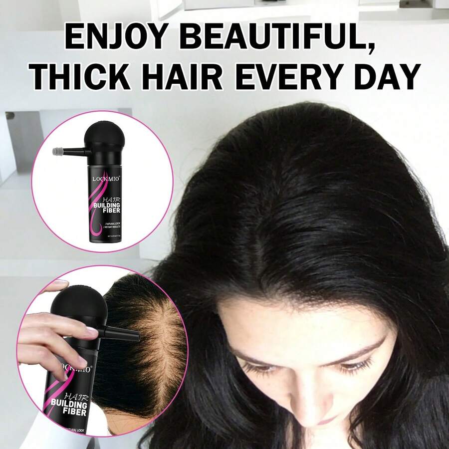 27.5g Hair Thickening Fiber Powder, Instantly Thickens Sparse & Thinning Areas, Covers Bald Spots & Hairline, Long-Lasting Styling All Day, Adds Volume, Suitable For Men & Women - Rose Red - View 1