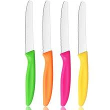 4件套多功能餐刀，包括甜点刀、黄油刀、牛排刀、番茄刀、面包刀，不锈钢金色，适用于餐厅、家庭厨房、餐桌、婚礼、户外聚会、节日庆典等场合。 - 4件 - 查看 13