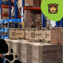 Strong Large Reusable Cardboard Storage Boxes 10 Pack 52cm X 30cm X 30cm With Carry Handles Room List Checkboxes 47L Capacity - Large Box - With Tape Gun - View 1