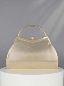 OpulAura Sparkling Crystal Embellished Evening Clutch Bag For Women, Luxury Glitter Rhinestone Formal Purse Suitable For Gala, Party, Wedding, Birthday Party, Anniversary Gift - 金色 - 查看 4