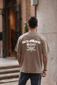 Men's Short-Sleeved T-Shirt With A Round Neck Made Of Pure Cotton With A Washed Finish, Perfect For A Retro Street Style In Summer, Suitable For Leisure, Sports, Fitness And Going Out. - 咖啡棕 - 查看 2