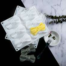 Zhonghui Mold Khuôn silicon hình nơ 6 ngăn, khuôn làm ruy băng hình nến dùng cho xà phòng, sáp, nhựa, thạch cao, khuôn thủ công DIY có thể tái sử dụng và linh hoạt. - Cây cung - Xem 7