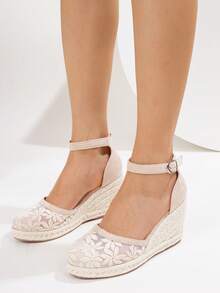 Women's Comfortable Slip-On Round Toe Platform Wedge Shoes, Spring/Summer - Apricot - View 7