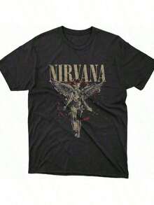Summer TopsGraphic Cotton T-Shirt Nirva In Utero Angel T-Shirt, Grunge Rock Band Merch, 90s Alternative Music Graphic Tee, Vintage Distressed Album Art Apparel, Retro Concert Tour Shirt For Men & Women-Grayce In Utero Angel Splatter T-Shirt - By Splatter (US, Alpha-BANDIT BASICS Y2K,Oversize Plus Size Men's S To 5XL,Summer TeeLoose And Comfortablesummer Clothes Summer Tops - 黑色 - 查看 10