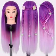 25 Inch Synthetic Hair Female Mannequin Head, Colorful Straight Hair For Hairstyling, Braiding And Makeup Practice - 1PC - View 14