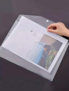 10pcs/20pcs A4 Size File Folders (With Snap Closure) - Durable PP Material Transparent Document Sleeves, Suitable For Office And Study Organization, Stationery, Document, Invoice, Exam Paper Storage - A4 Document Bag - View 4