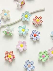 15/20/30 Stücke Mini Blumen-förmige Haarspangen, bunte kleine Haarklammern für Pony, Flyaways - Verschiedenfarbig - Übersicht 4